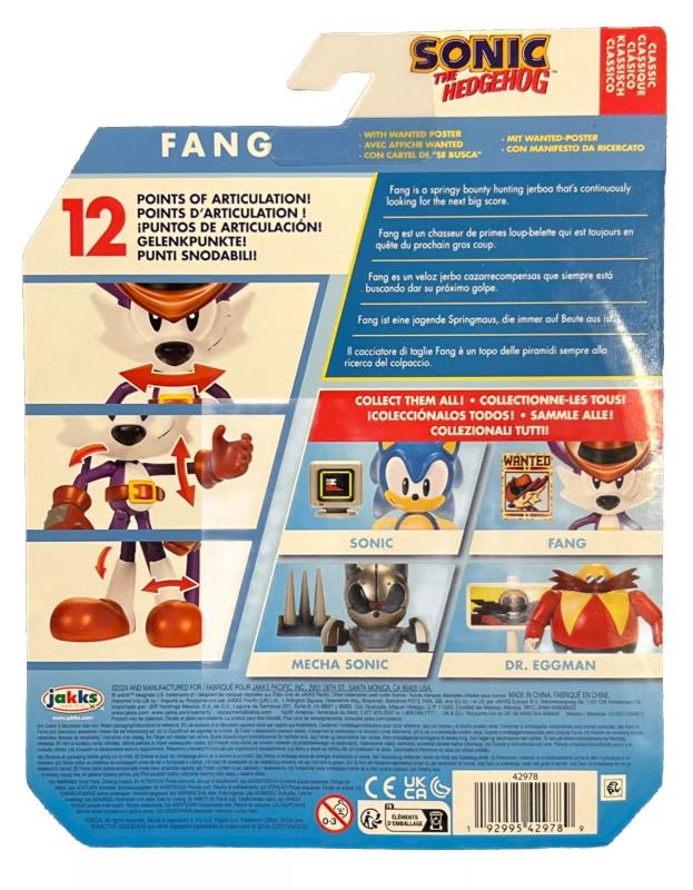 Охотник Фэнг с постером "разыскивается" / "ёжик соник" (10.2 см.) от Jakks