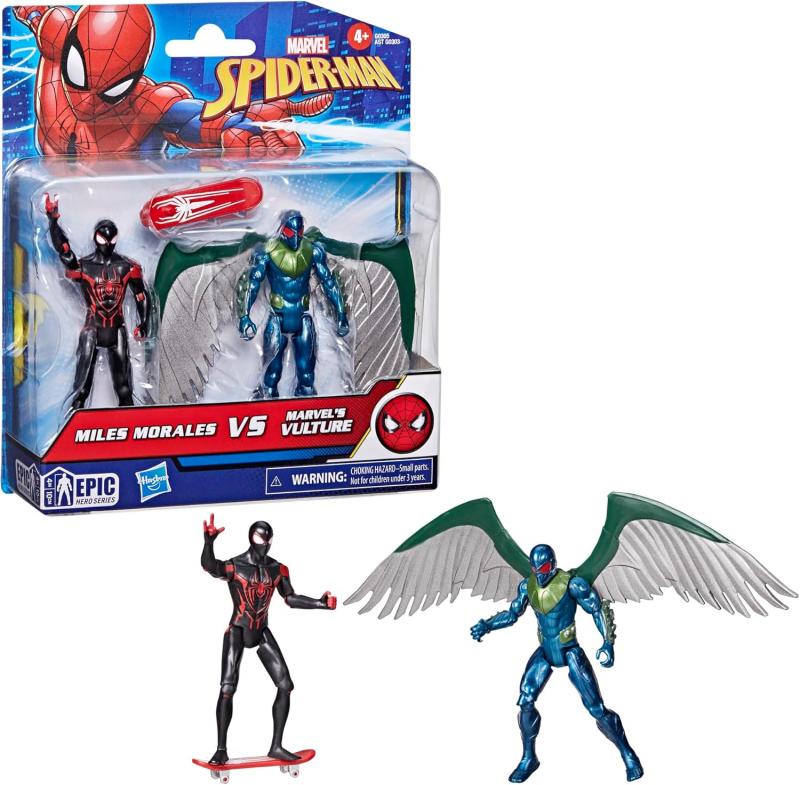 Майлз Моралес со скейтом и Стервятник (10 см.) от Hasbro
