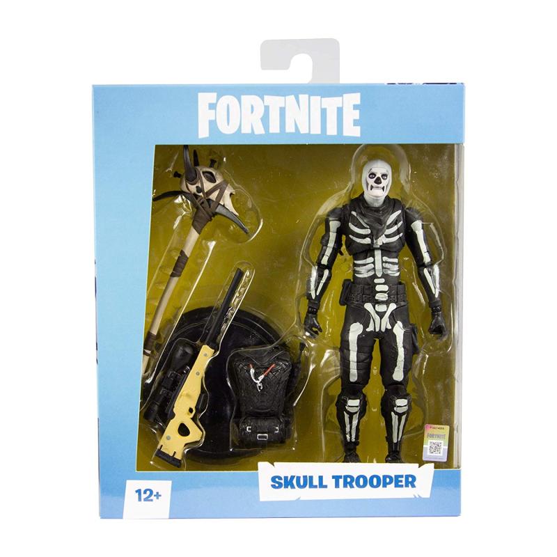 Чёрно-белый скелет с аксессуарами / FortNite Skull Trooper (17 см.)