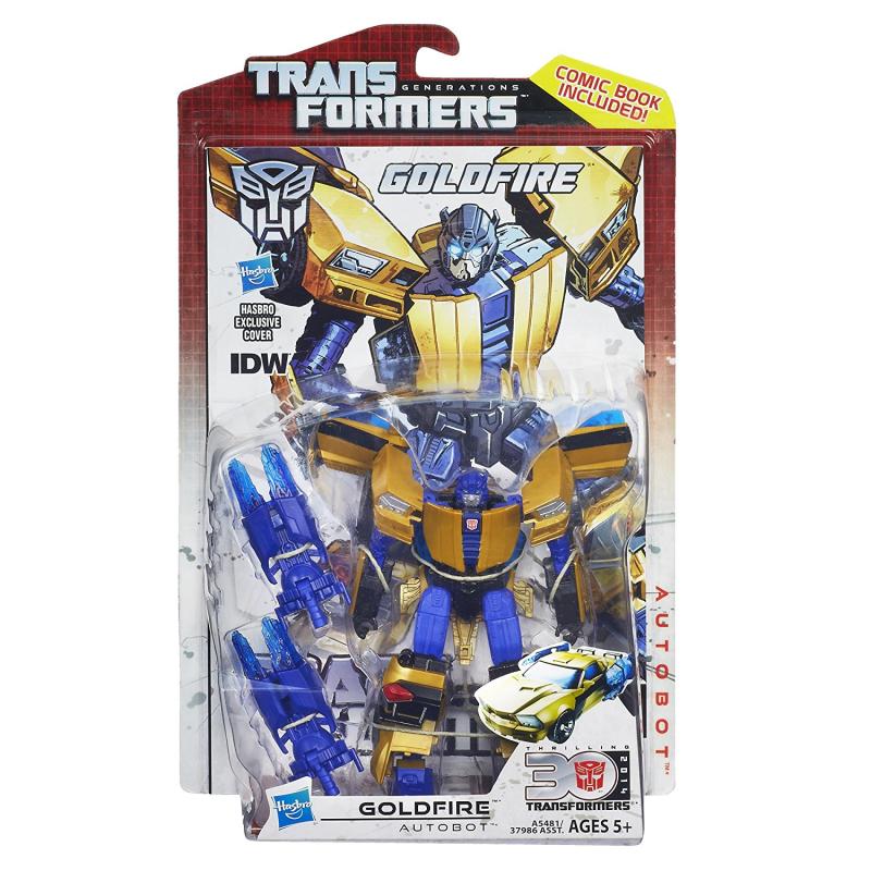 ГолдФайер с оружием и комиксом "Поколение трансформеров" от Hasbro
