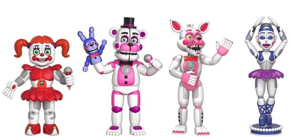 Бейби, Фредди с зайчиком, Балора и Фокси. Набор FNAF "sister location" (5 см.)