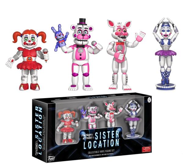 Бейби, Фредди с зайчиком, Балора и Фокси. Набор FNAF "sister location" (5 см.)