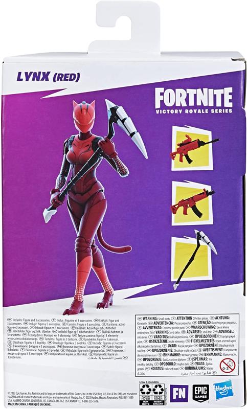 Рысь Линкс (красная) с оружием / Lynx Fortnite  (около 15.5 см.)