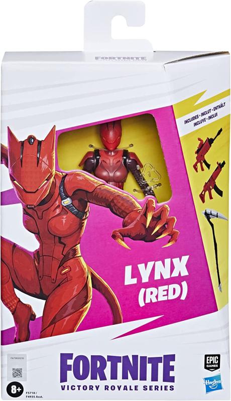Рысь Линкс (красная) с оружием / Lynx Fortnite  (около 15.5 см.)